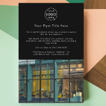 Business Photo Flyer | Black Marketing Ad Flyers<br><div class="desc">A simple custom black business photo flyer template in a modern minimalist style, perfect for showcasing your products, services, promotions, or events. This clean, professional design can be easily personalized with your company logo, store or product photo, contact information, and custom text to create a cohesive branded marketing piece. Ideal...</div>