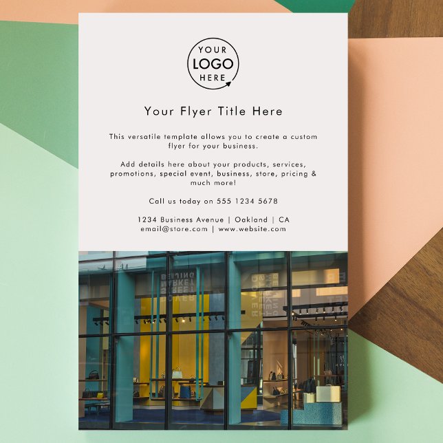 Business Photo Flyer | White Marketing Ad Flyers (Upload your logo and photo for a polished professional marketing flyer)