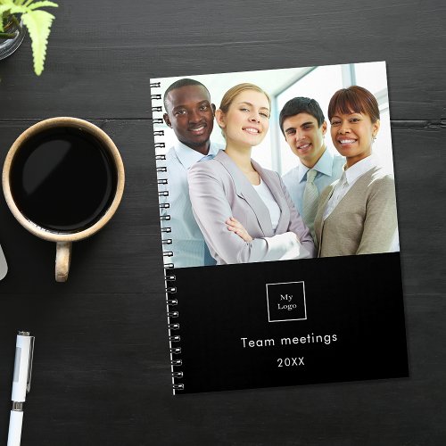 Business photo logo black white team notebook