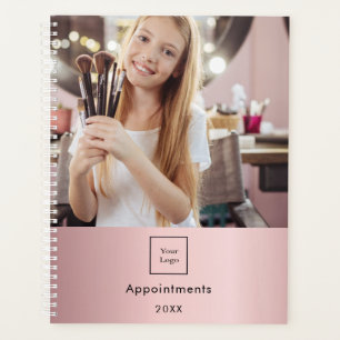 Business photo logo blush pink makeup artist 2024 planner