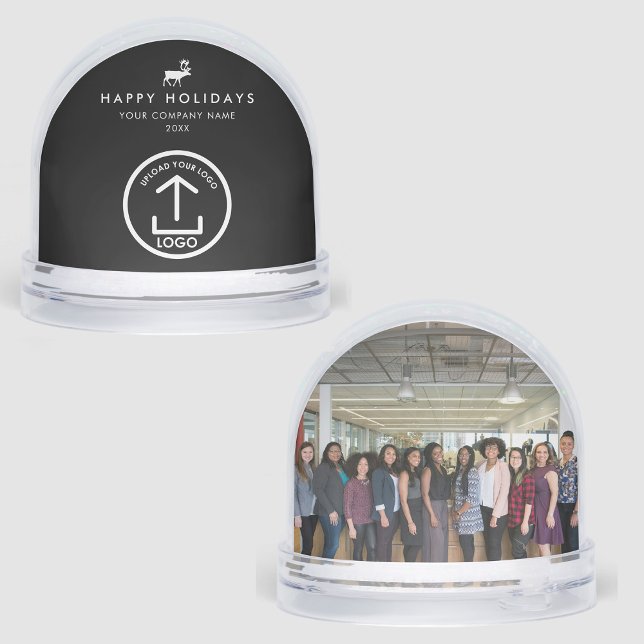 Business Photo Logo Christmas Reindeer Custom Gift Snow Globe (Business Photo Logo Christmas Reindeer Custom Gift Snow Globes)