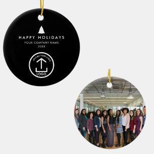 Business Photo Logo Christmas Tree Custom Gift Ceramic Ornament