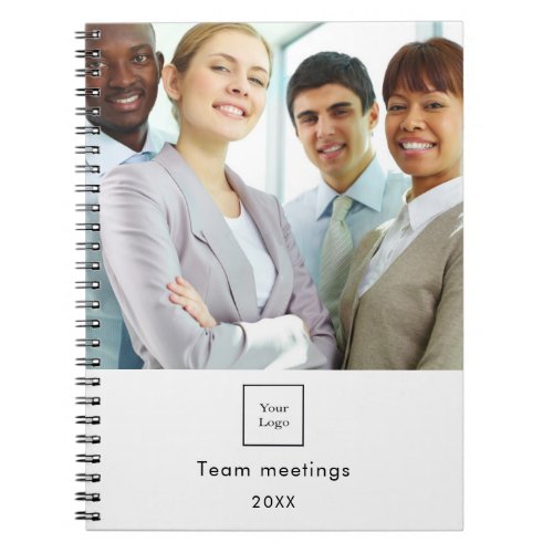 Business photo logo white team QR code Notebook