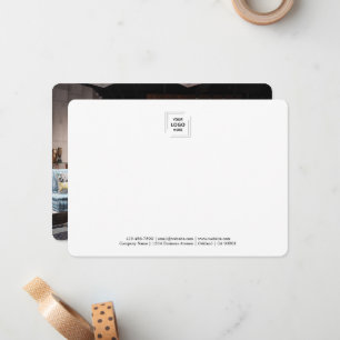 Business Photo Professional Logo White Minimalist  Note Card