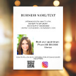 Business photo qr code instagram beauty makeup flyer<br><div class="desc">Personalize and add your name,  address,  your text,  photo,  your own QR code to your instagram account. White background,  black text.</div>