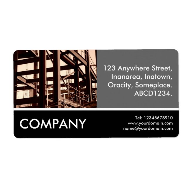 Business Photo - Steel Frame Construction Label (Front)