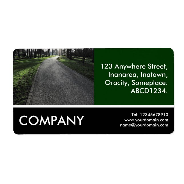 Business Photo - Sunlit Path Label (Front)