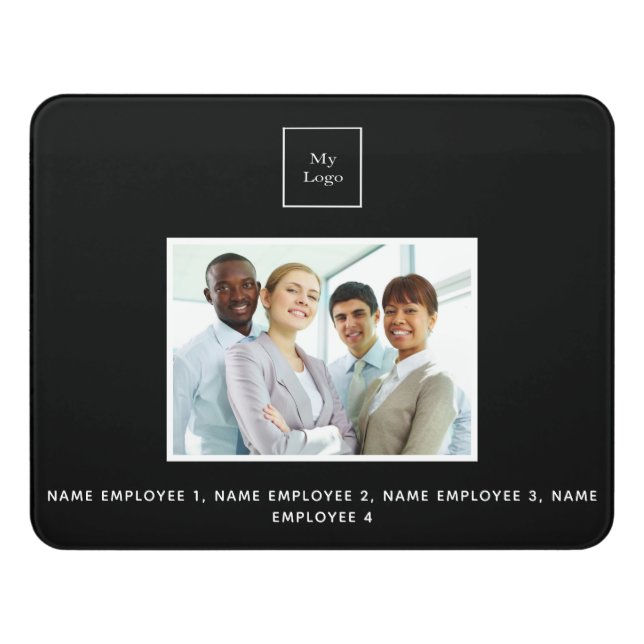 Business photo team black elegant office door sign (Contemporary Front)