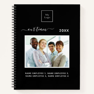 Business photo team black white elegant notebook