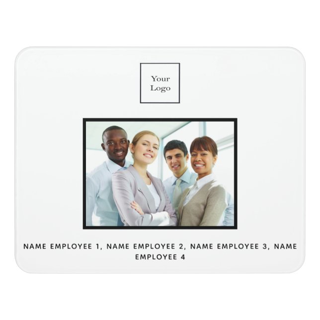 Business photo team white office door sign (Contemporary Front)
