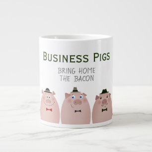 Business Pigs Bring Home The Bacon Funny Meme Giant Coffee Mug