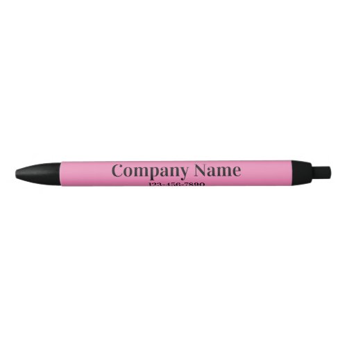 Business Pink and Black Company Name Phone Number Black Ink Pen