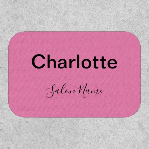 Business Pink and Black Employee Name Salon Name Patch