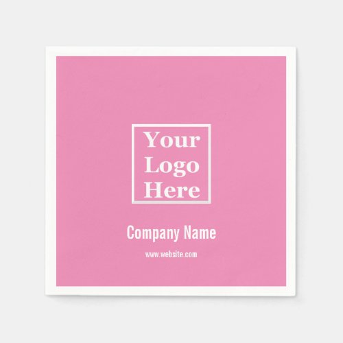 Business Pink and White Company Name Logo Website Napkins