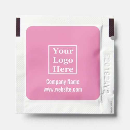 Business Pink and White Your Logo Here Template Hand Sanitizer Packet