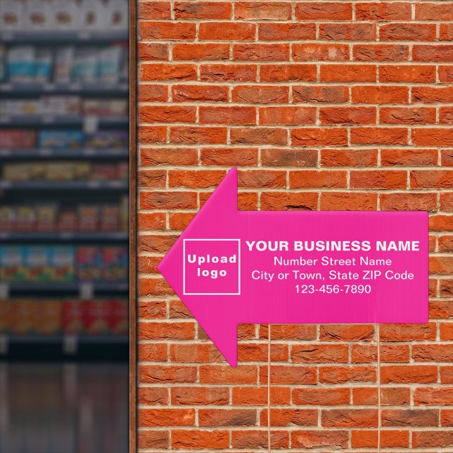 Business Pink Arrow Shape Yard Sign (Advertise your business. Your business brand on pink arrow shape yard sign.)