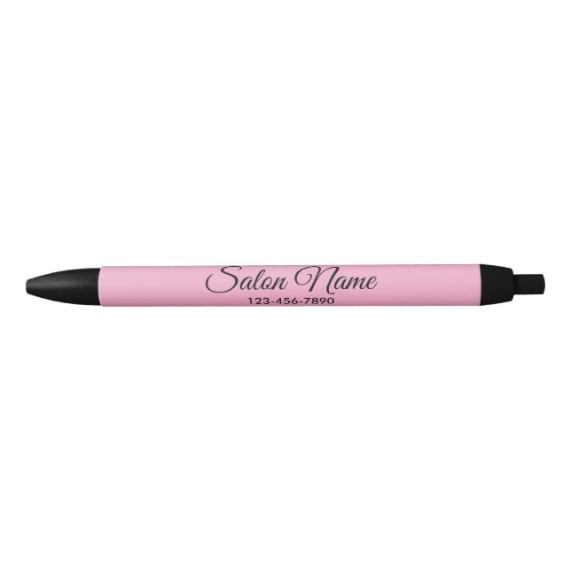 Business Pink Beauty Salon Name Phone Number Pen (Front)