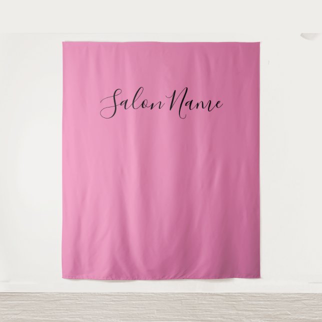 Business Pink Black Beauty Salon Photo Backdrop (Front)