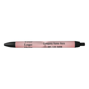 Business Pink Brushed Metal Look Your Logo Here  Pen