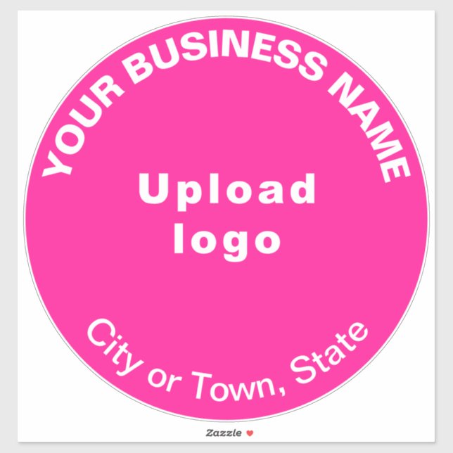 Business Pink Color Round Shape Vinyl Sticker (Sheet)