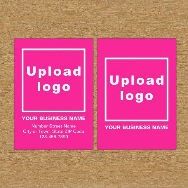 Business Pink Enclosure Card (Build brand name awareness. Your business brand on pink enclosure card.)