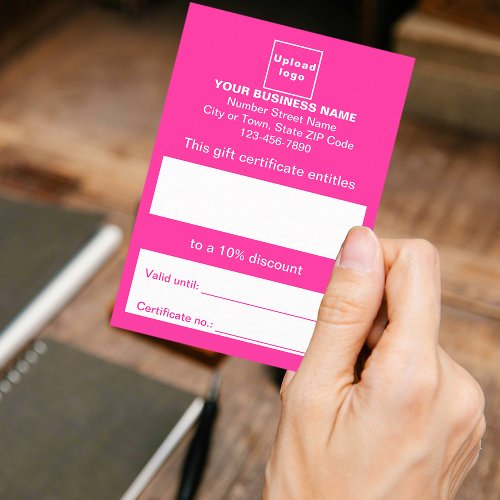 Business Pink Gift Certificate
