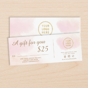 Business Pink Gold Gift Voucher Certificate Ticket