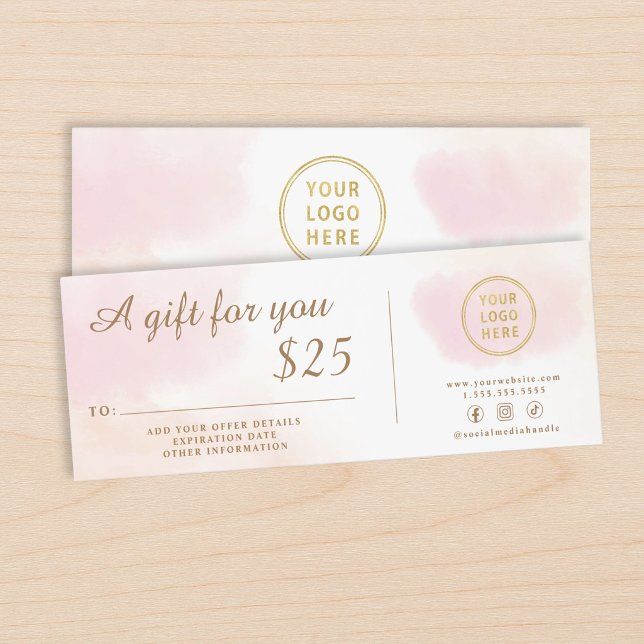 Business Pink Gold Gift Voucher Certificate Ticket (Business Pink Gold Gift Voucher Certificate Ticket)