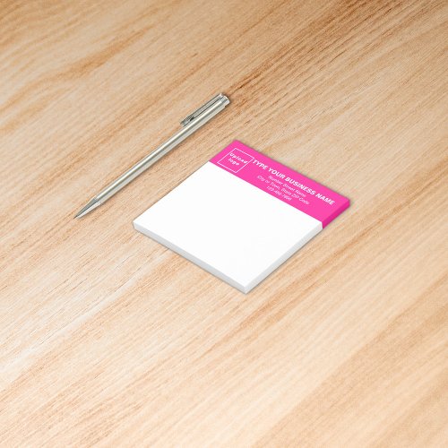 Business Pink Heading White Square post it note