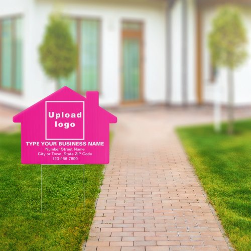 Business Pink House Shape Yard Sign