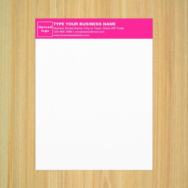 Business Pink Letterhead on Paper Sheet (Business pink letterhead on paper sheet.)