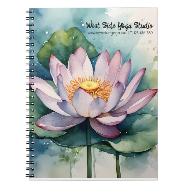 Business Pink Lotus Flower Notebook (Front)