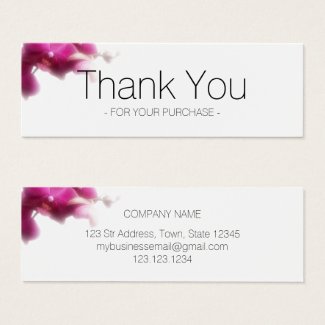 Business Pink Orchid Thank You Insert Card