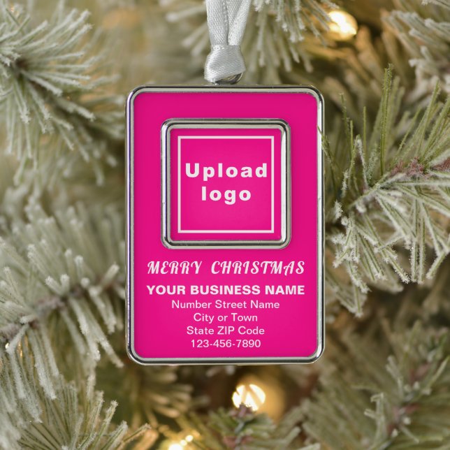 Business Pink Portrait Rectangle Framed Christmas Ornament (Tree)