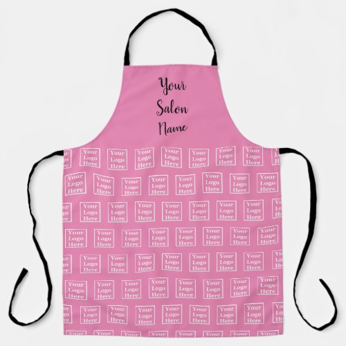 Business Pink Salon Name and Your Logo Here Apron