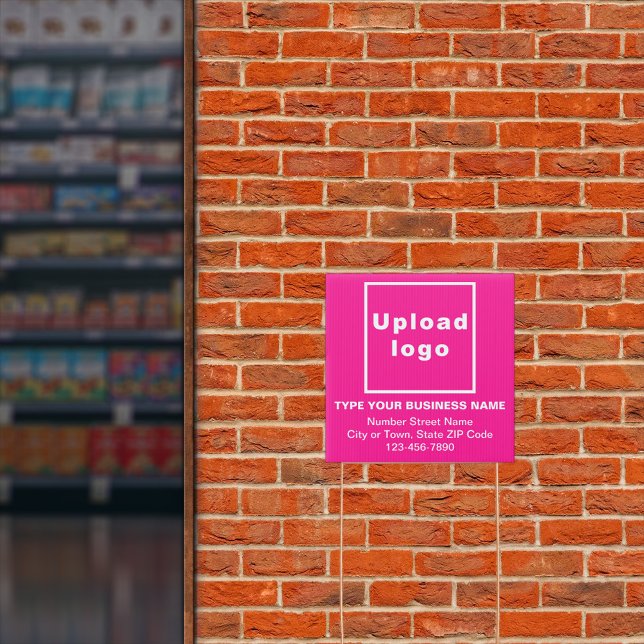 Business Pink Small Square Yard Sign (Advertise your business. Your business brand on pink square yard sign.)
