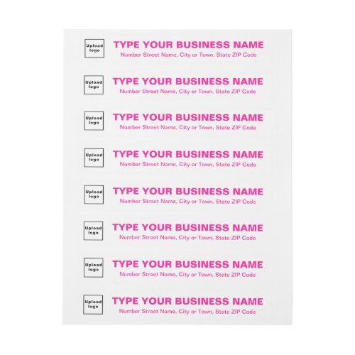 Business Pink Texts on White Return Address Wrap Around Label