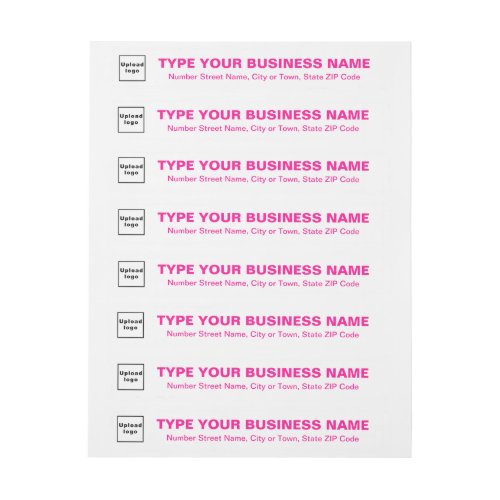 Business Pink Texts on White Wrap Around Address Label
