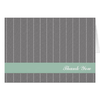 Business pinstripes gray green custom thank you card