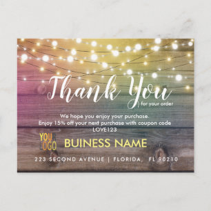Business postcard for promotion thank you