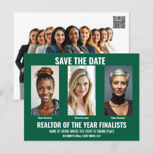 Business postcard template 5 photo DIY green