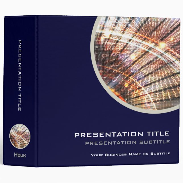 Business Presentation 0100101 | Code Binary 3 Ring Binder (Front/Spine)