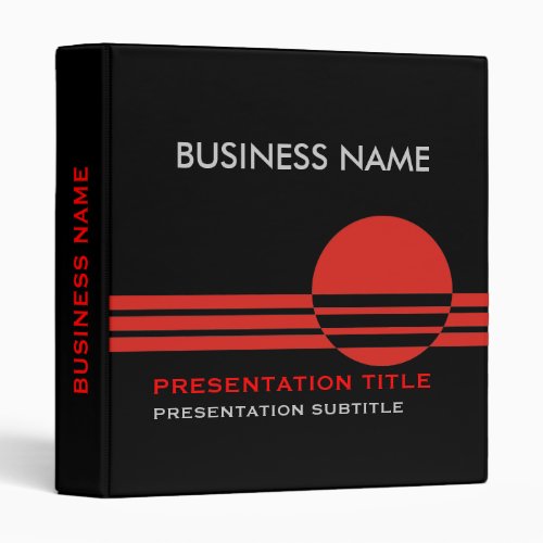 Business Presentation Binders black red