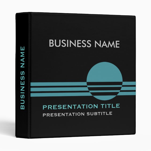 Business Presentation Binders black turquoise (Front/Spine)