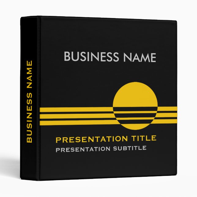 Business Presentation Binders black yellow (Front/Spine)