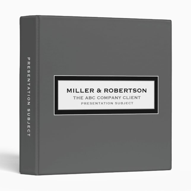 Business Presentation Portfolio Book 3 Ring Binder (Front/Spine)