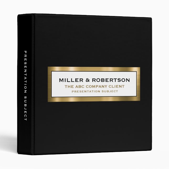 Business Presentation Portfolio Book 3 Ring Binder (Front/Spine)
