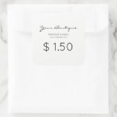 Business Price Calligraphy Square Sticker | Zazzle