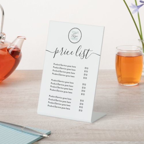 Business Price List with Logo Pedestal Sign