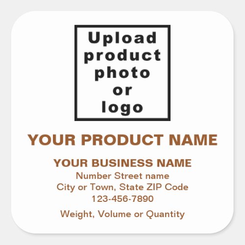 Business Product Brown Minimal Texts on White Square Sticker